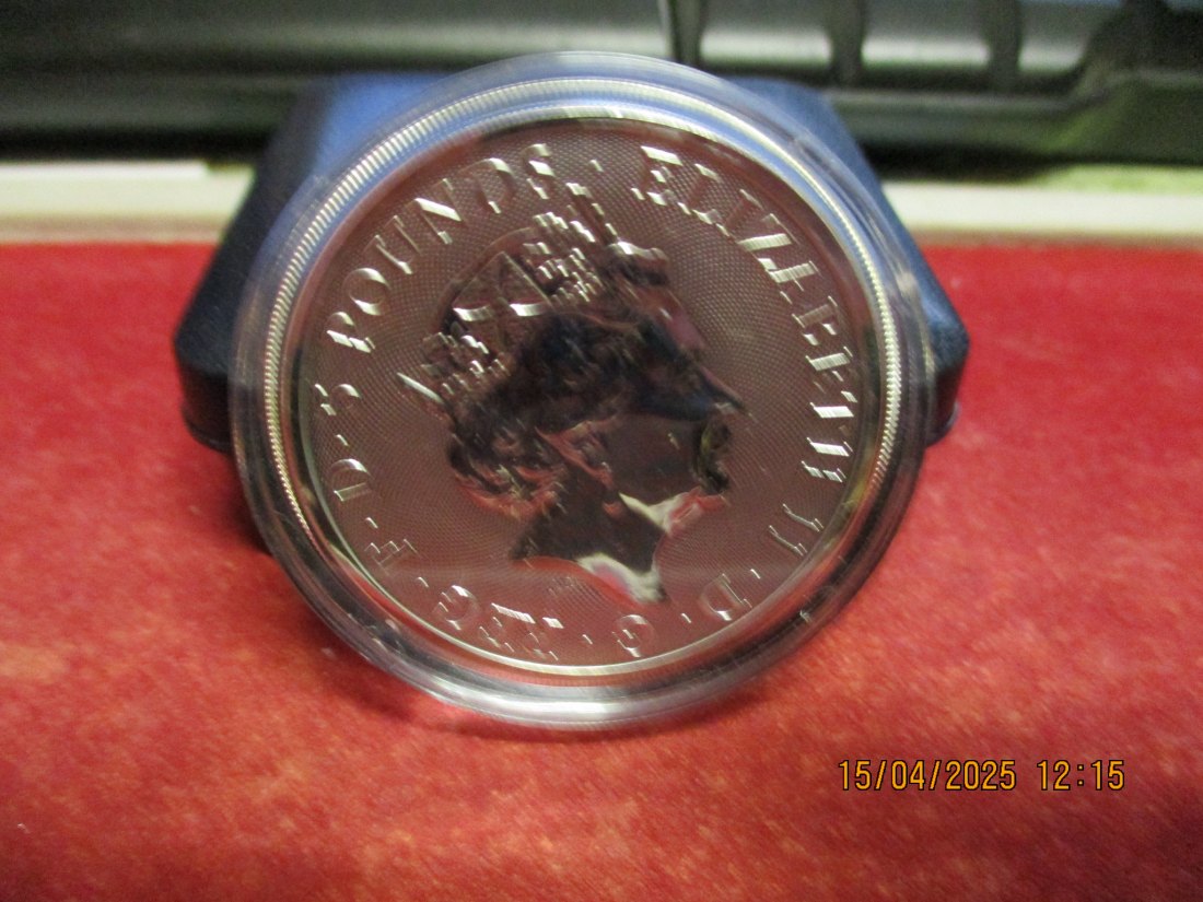 Großbritannien 5 Pfund 2019 Queen's Beasts Falke 2 Oz Silbermünze Farbe - 1101053   