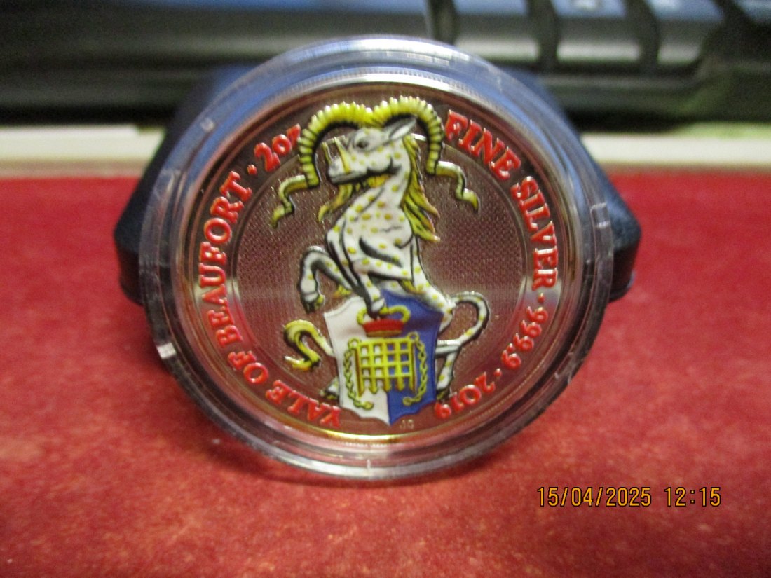  Großbritannien 5 Pfund 2019 Queen's Beasts Yale of Beaufort 2 Oz Silbermünze Farbe - 1101053   
