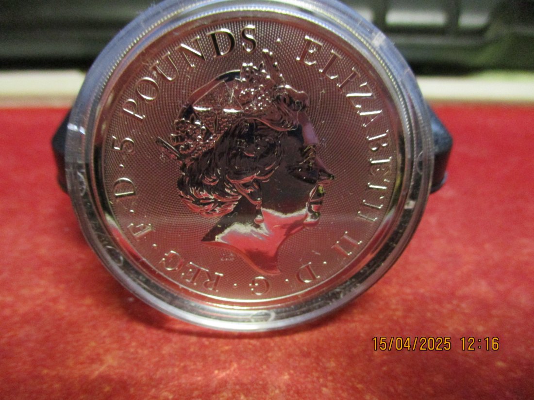  Großbritannien 5 Pfund 2019 Queen's Beasts Yale of Beaufort 2 Oz Silbermünze Farbe - 1101053   