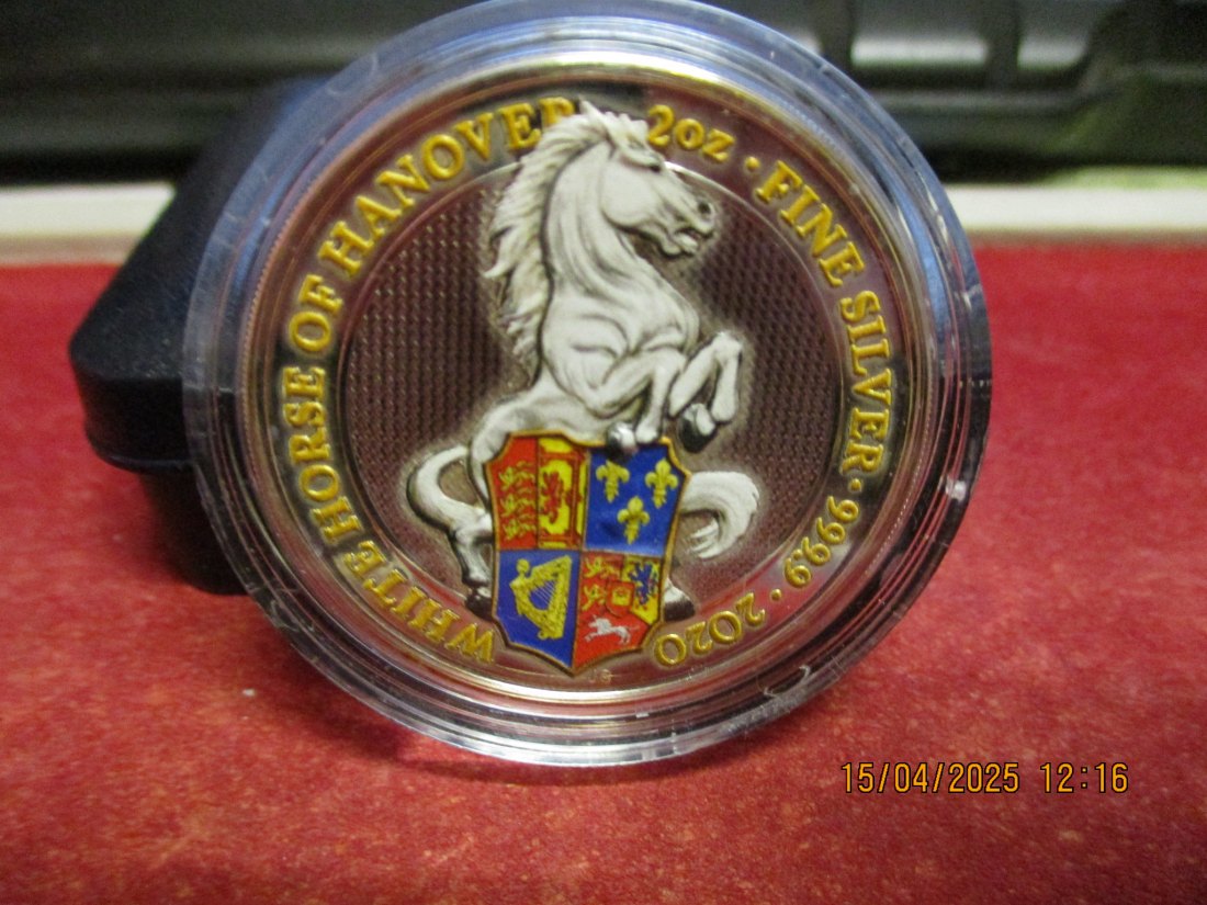  Großbritannien 5 Pfund 2020 Queen's Beasts Weißes Pferd von Hannove 2 Oz Silbermünze Farbe - 1101053   