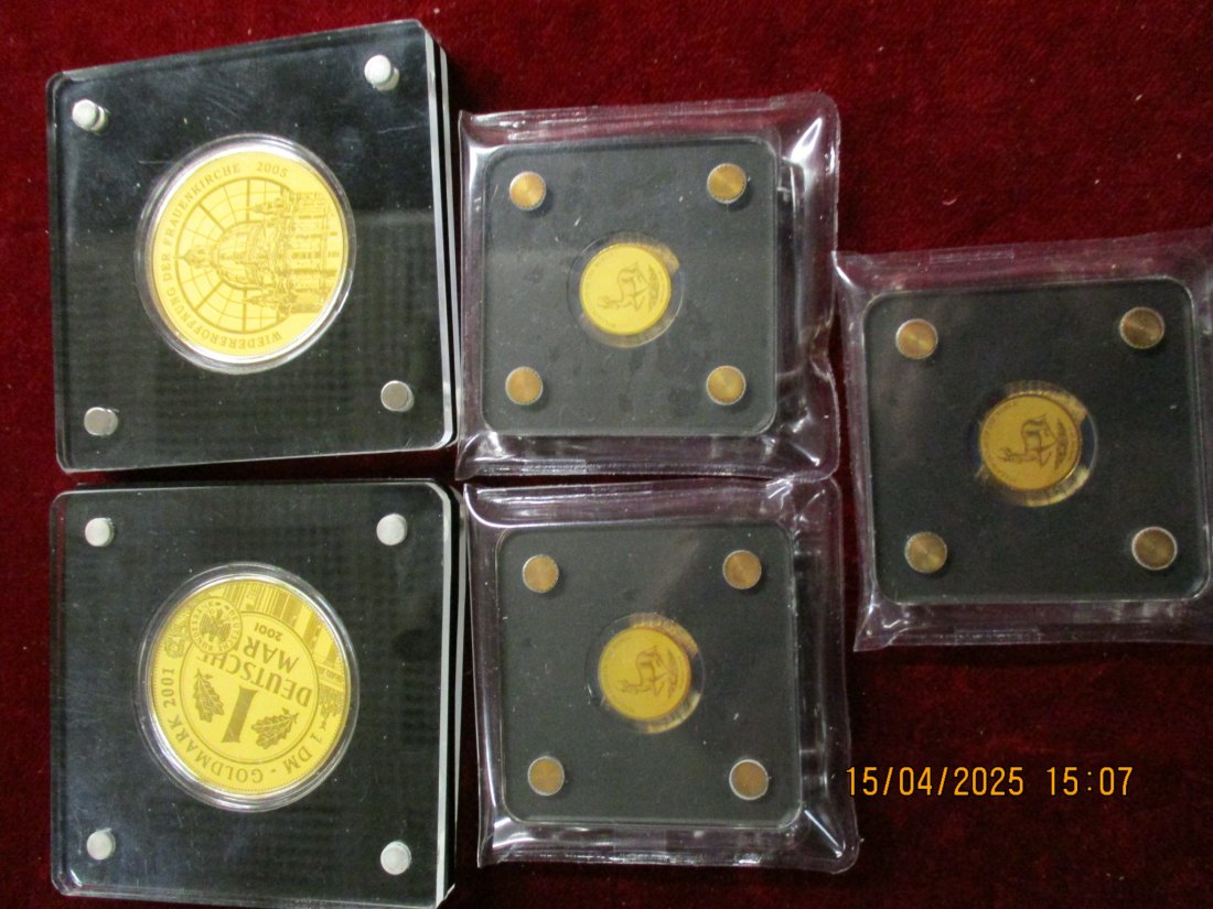 Anlagegold 2 x 1/200 Oz. 3 x 1/500 Gewicht fein 0,497 Gramm / DG   
