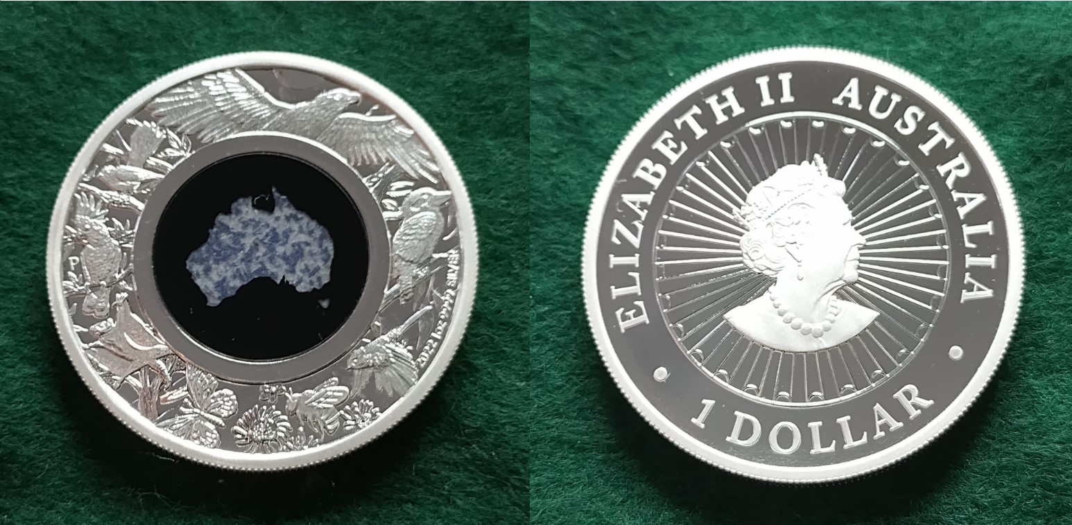  Australia Air 1oz Ag Blue Lepidolite - Great Southern Land AU$1 Silver Proof 2022   
