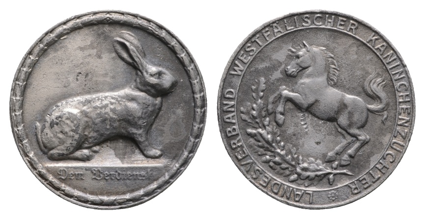  Landesverband westfälischer Kaninchenzüchter; Zinkmedaille o.J.; 46,16 g; Ø 50 mm   