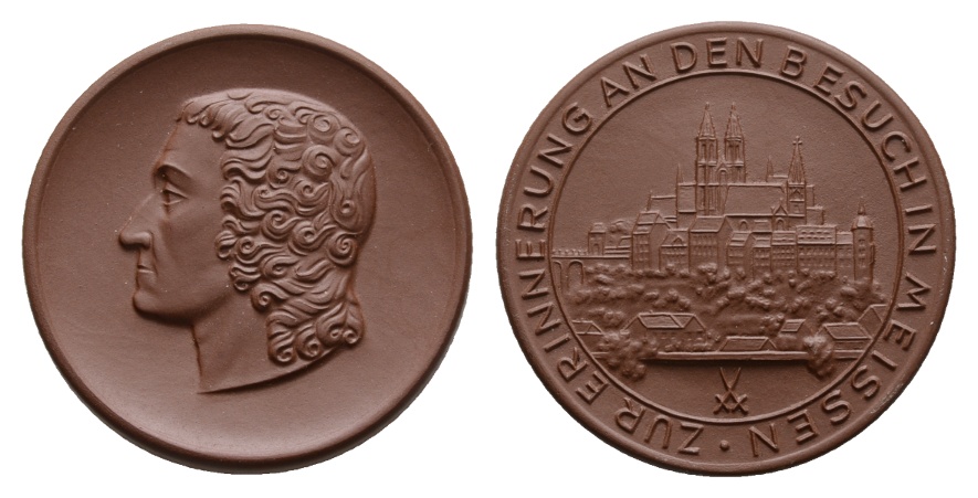  Meissen; Medaille o.J., Porzellan; 15,60 g, Ø 50 mm   