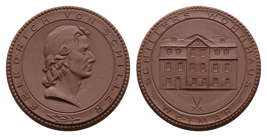  Schiller; Medaille o.J., Porzellan; 22,72 g, Ø 50 mm   
