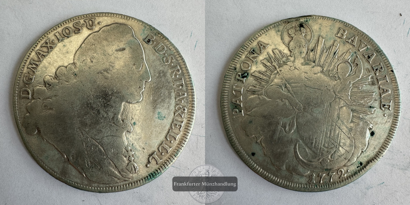 DE Bayern ½ Thaler 1772 (1753-1777) Maximilian III Joseph FM-Frankfurt KM#499 Feinsilber: 11,7g   