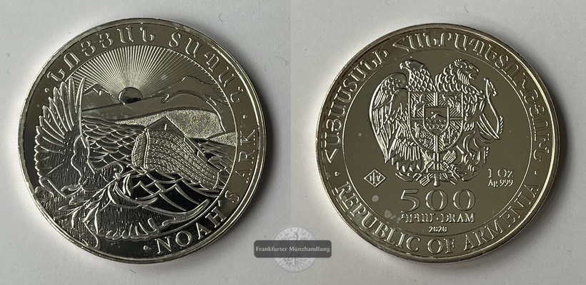  Armenien 1 500 Dram 2018 (2011-2025) Arche Noah KM#196 FM-Frankfurt Feingewicht: 31,06g   