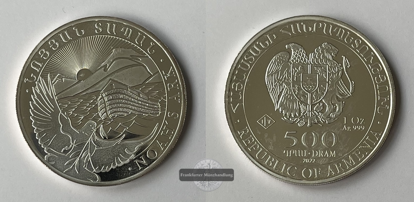  Armenien 1 500 Dram 2018 (2011-2025) Arche Noah KM#196 FM-Frankfurt Feingewicht: 31,06g   