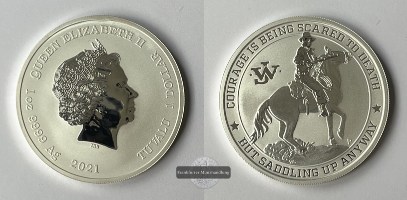  Tuvalu  1 Dollar  2021 John Wayne  FM-Frankfurt  Feinsilber: 31,06g   