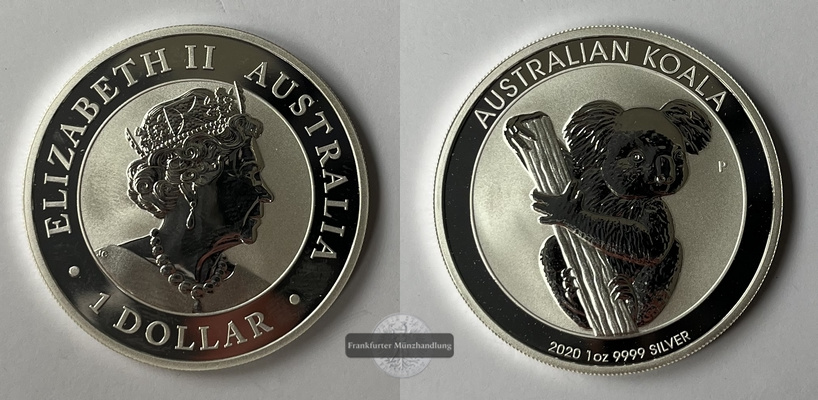  Australien 1 Dollar 2020 Koala  KM#3873  FM-Frankfurt  Feinsilber: 31,06g   
