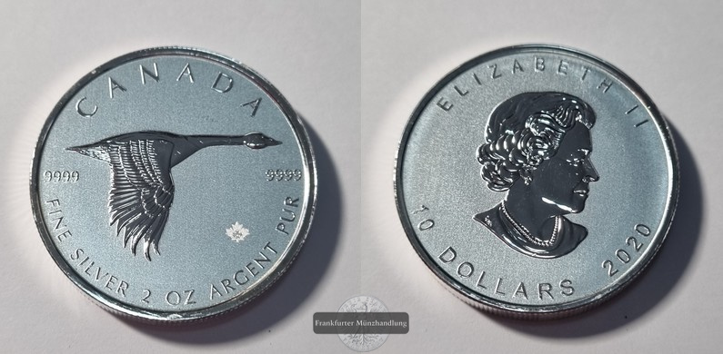  Canada. 10 Dollar 2020 Kanadas Gans FM-Frankfurt UC#361 Feinsilber: 62,1g   