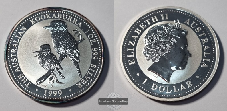  Australien 1 Dollar 1999  Kookaburra  FM-Frankfurt  Feinsilber: 31,1g   