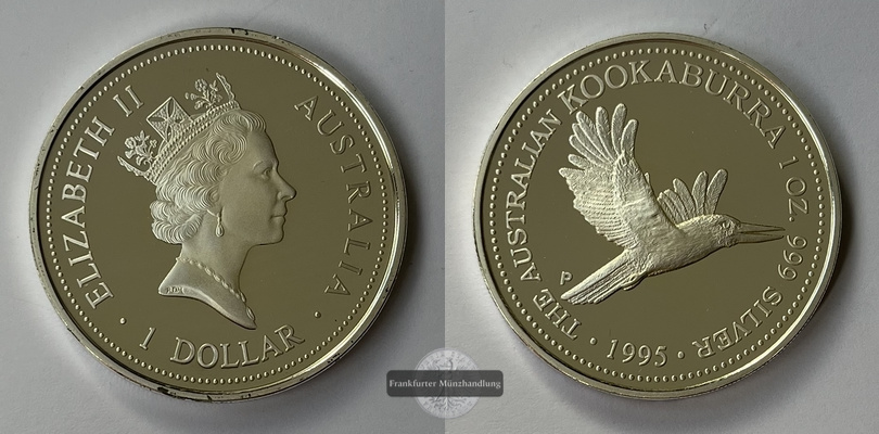  Australien  1 Dollar 1995 Kookaburra KM#289 FM-Frankfurt Feinsilber: 31,06g   