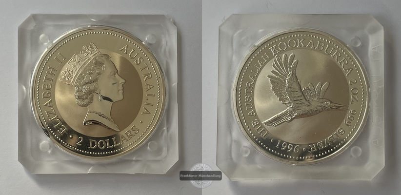  Australien  2 Dollar 1996 Kookaburra  FM-Frankfurt Feingewicht: 62,14g   