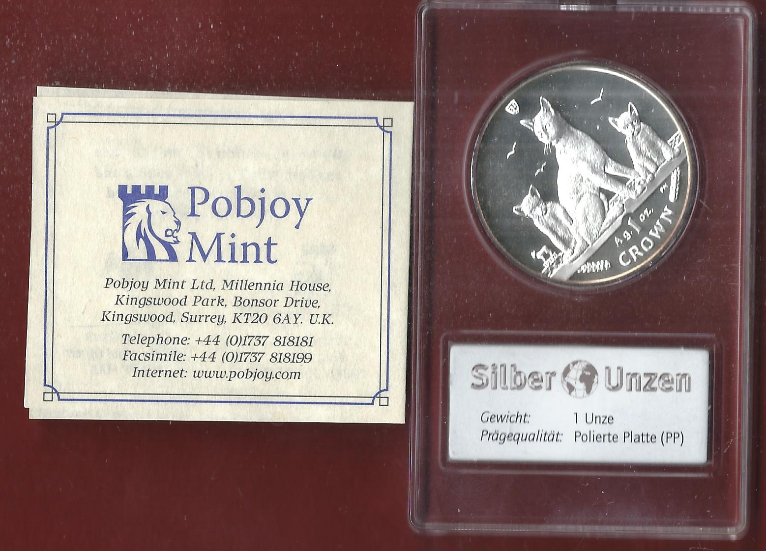  Welt Silberunzen 1 Crown Isle of Man 2016 Proof Münzenankauf Koblenz Frank Maurer AI628   