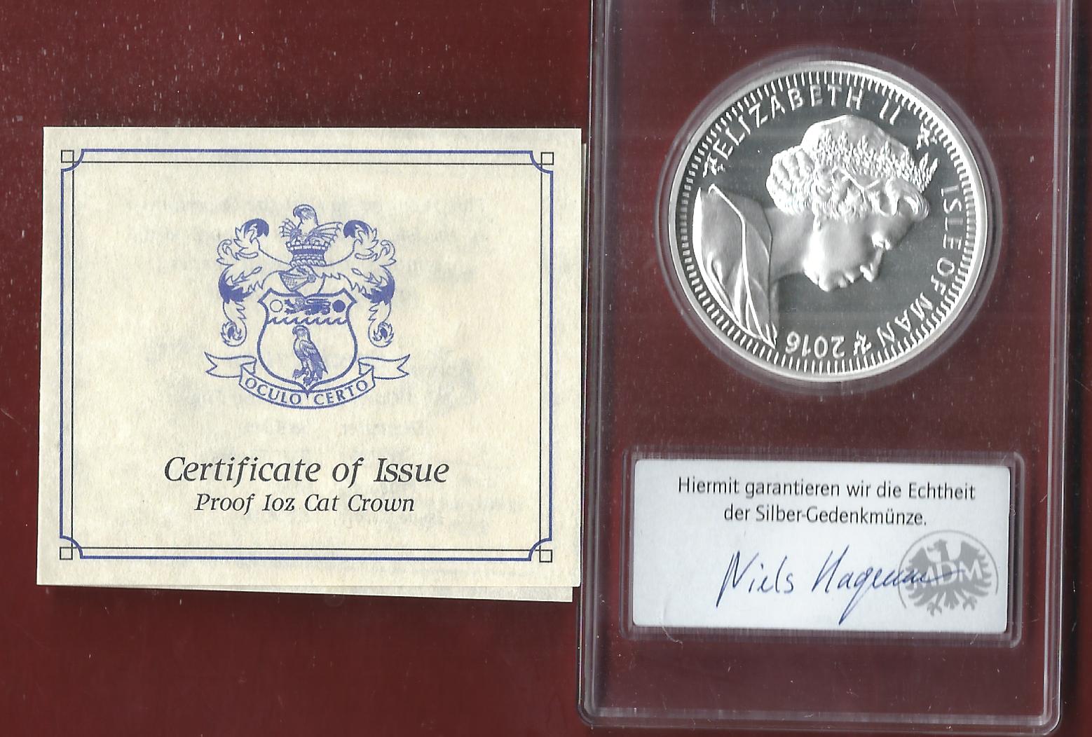  Welt Silberunzen 1 Crown Isle of Man 2016 Proof Münzenankauf Koblenz Frank Maurer AI628   