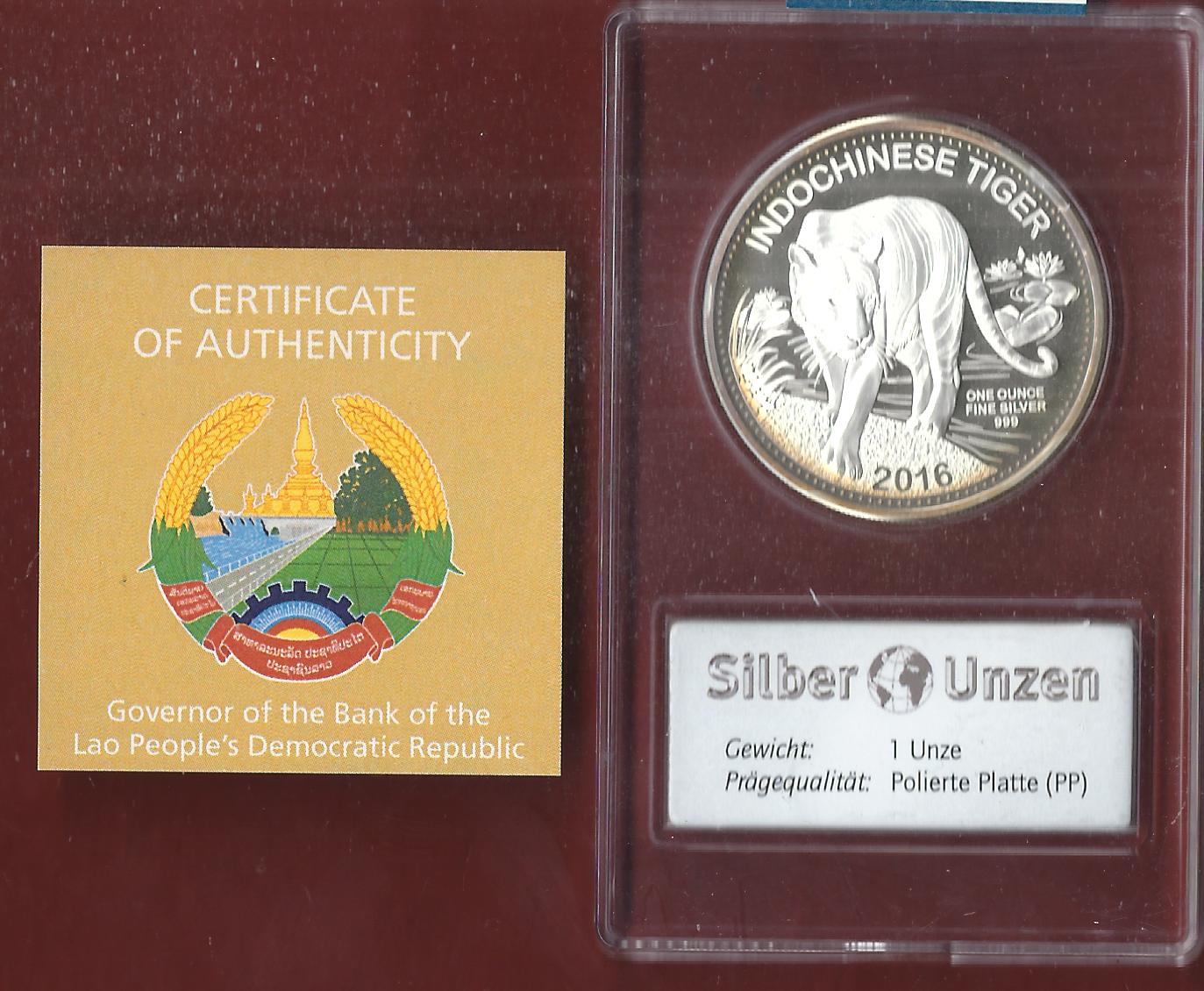  Welt Silberunzen 500 Kip 2016 Proof Münzenankauf Koblenz Frank Maurer AI630   