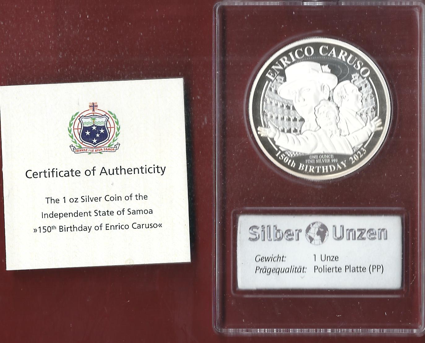  Welt Silberunzen 5 D.Samoa 2023 Proof Münzenankauf Koblenz Frank Maurer AI636   