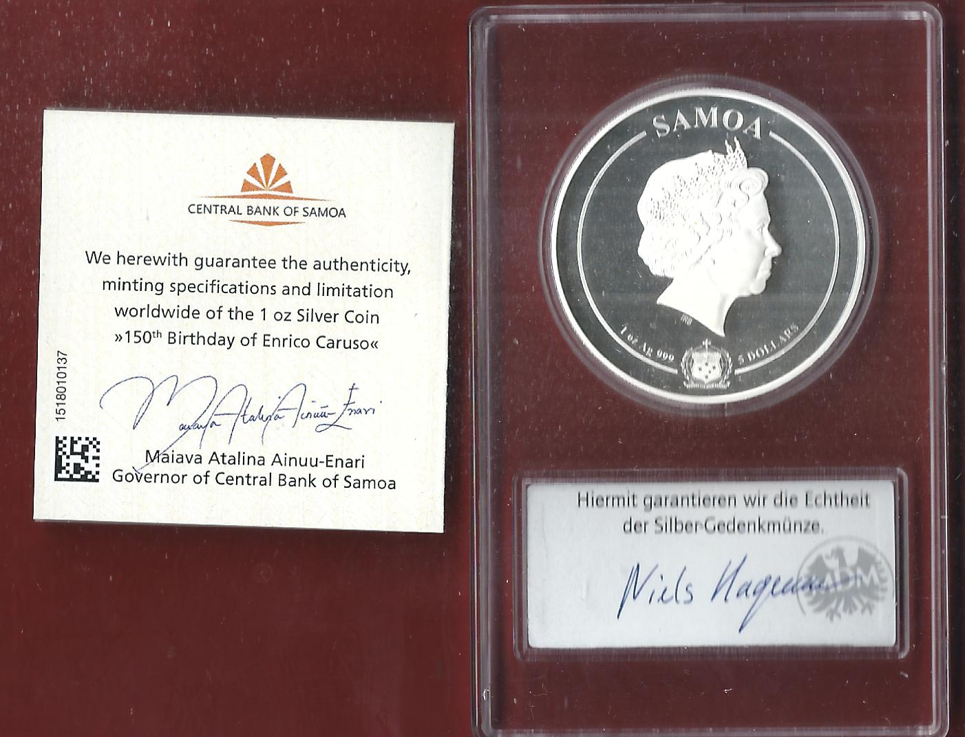 Welt Silberunzen 5 D.Samoa 2023 Proof Münzenankauf Koblenz Frank Maurer AI636   