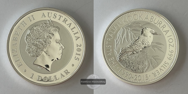  Australien 1 Dollar 2015  Kookaburra  KM#3086  FM-Frankfurt  Feinsilber: 31,06g   
