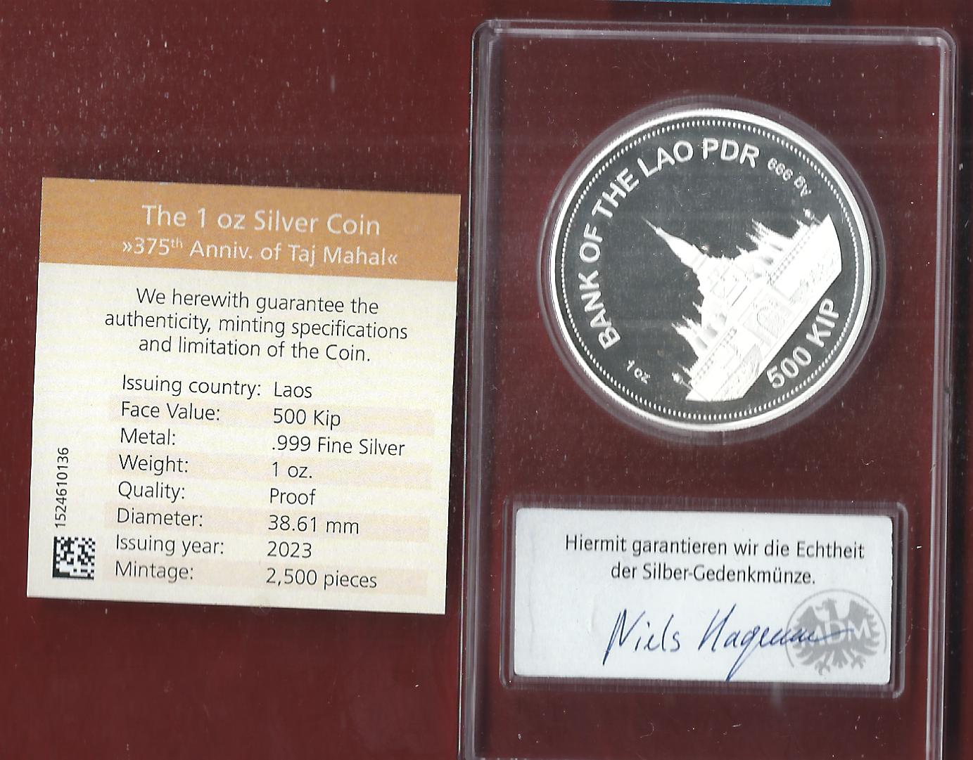 Welt Silberunzen 500 K.Laos 2023 Proof Münzenankauf Koblenz Frank Maurer AI640   