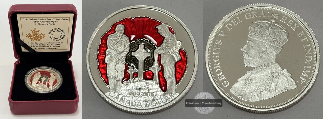  Kanada - 1 Dollar 2015  100. Jahrestag des Gedichts FM-Frankfurt KM#1853 Feinsilber: 23,17g   