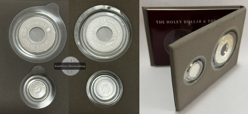  Australien - The Holey Dollar and Dump 1990  KM# 154 FM-Frankfurt  Feinsilber: ca.38g   