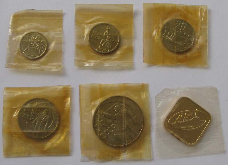  1967,USSR,coins set: 50 years of the Great October Revolution,BU, protective foil   