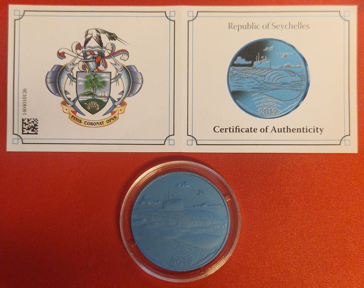  Republic of Seychelles 5 Rupees 2019 Titanmünze Golden Gate Goldankauf Koblenz Frank Maurer Ai209   