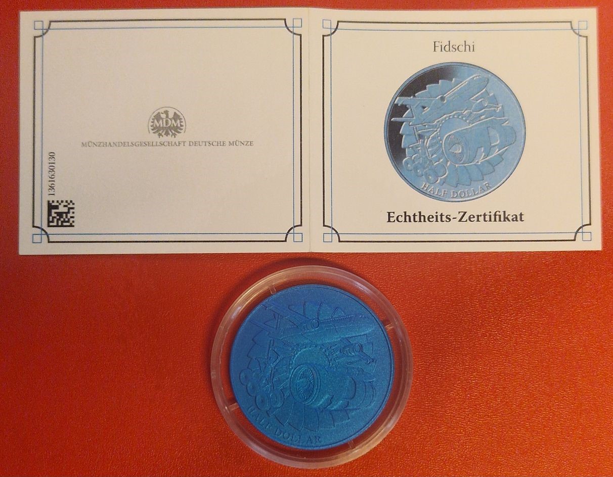  Fidschi Half Dollar 2018 Titanmünze Golden Gate Goldankauf Koblenz Frank Maurer Ai211   
