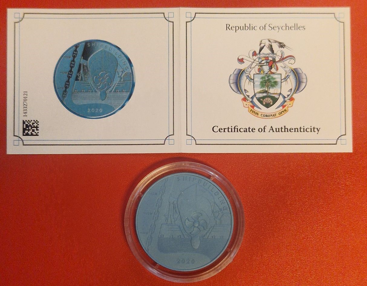  Republic of Seychelles 5 Rupees 2020 Titanmünze Golden Gate Goldankauf Koblenz Frank Maurer Ai212   