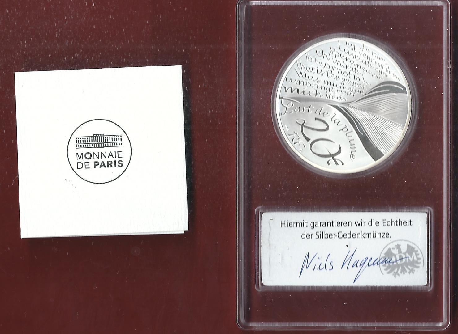  Welt Silberunzen 20 Euro Frankreich 2023 Proof Münzenankauf Koblenz Frank Maurer AI642   