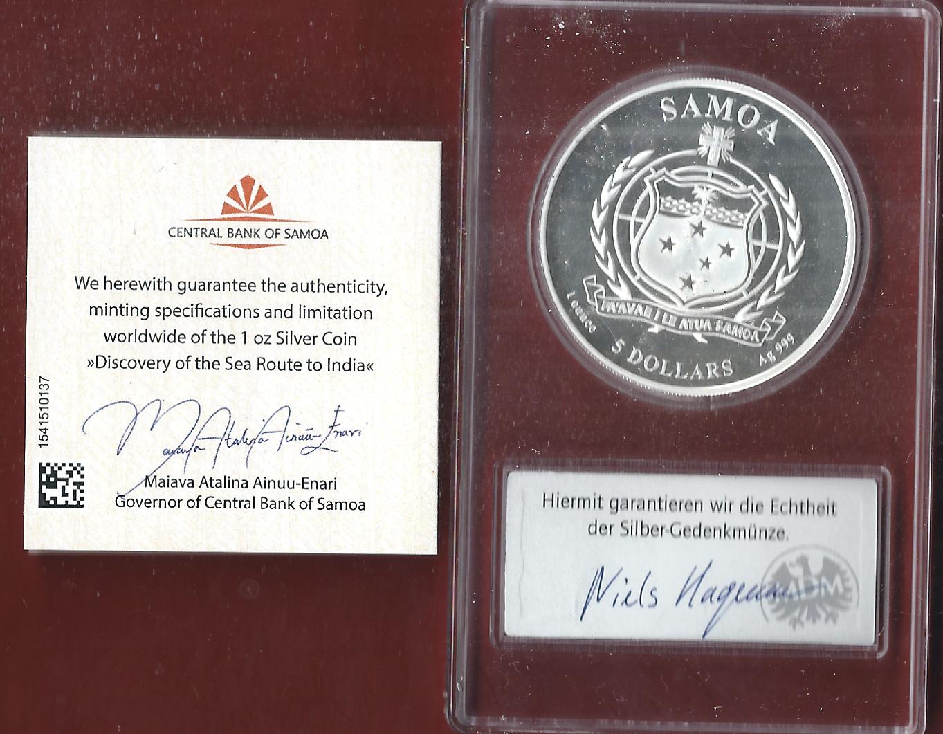  Welt Silberunzen 5 D.Samoa 2023 Proof Münzenankauf Koblenz Frank Maurer AI643   