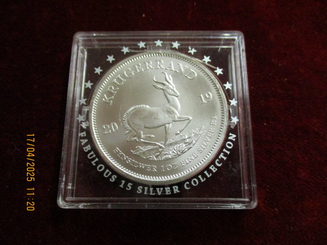  Krügerrand 2019 Süd Afrika 999er Silber Gewicht: 31,1 Gramm - 1101087 /B2   
