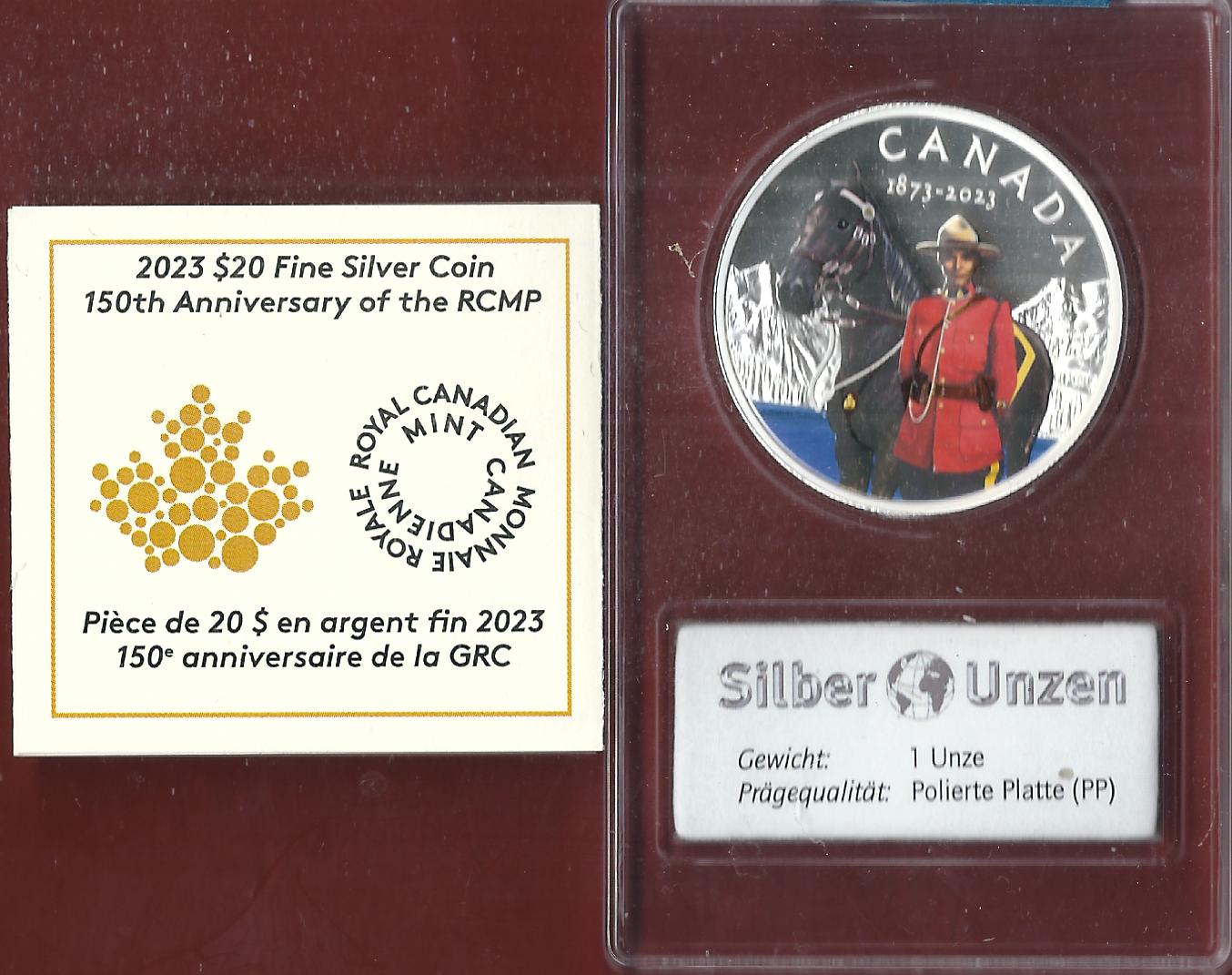  Welt Silberunzen 20 D.Canada 2023 Proof Münzenankauf Koblenz Frank Maurer AI646   