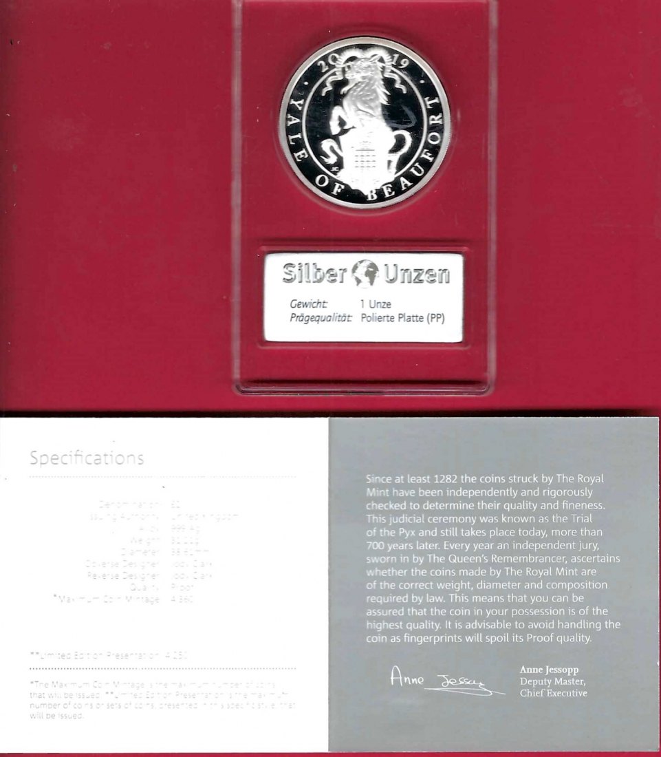  Welt Silberunzen 2 Pfund 2019 Proof Münzenankauf Koblenz Frank Maurer AI215   