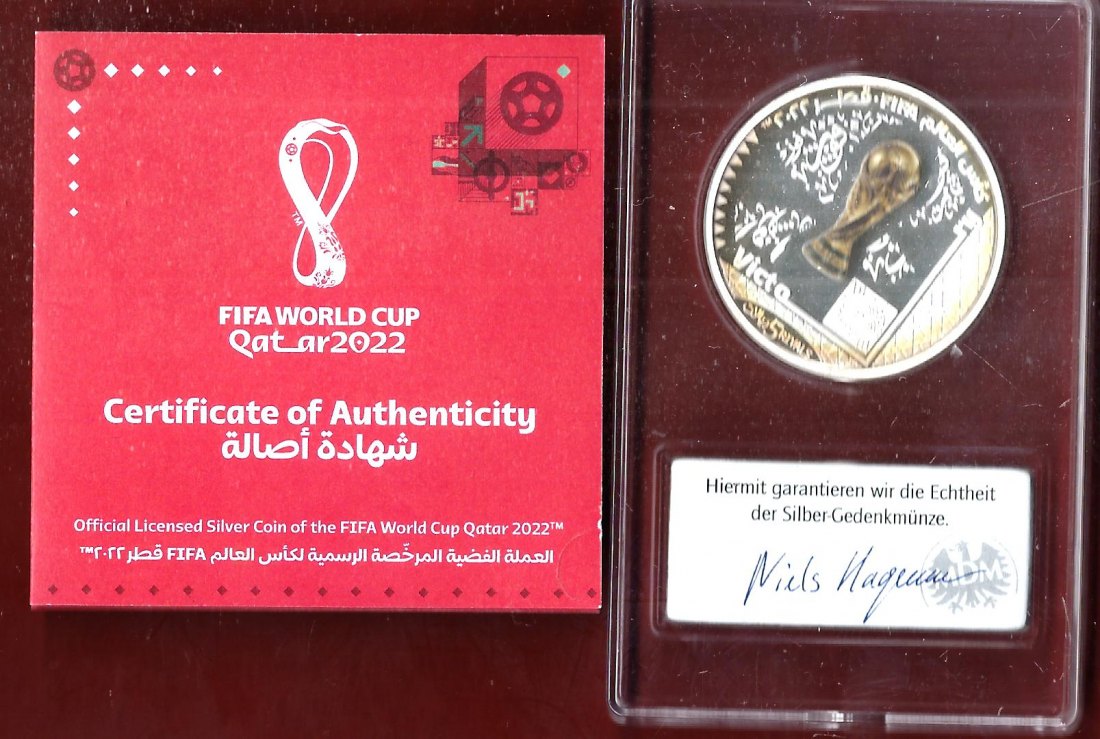  Welt Silberunzen 5 Rial Katar 2022 Proof Münzenankauf Koblenz Frank Maurer AI649   