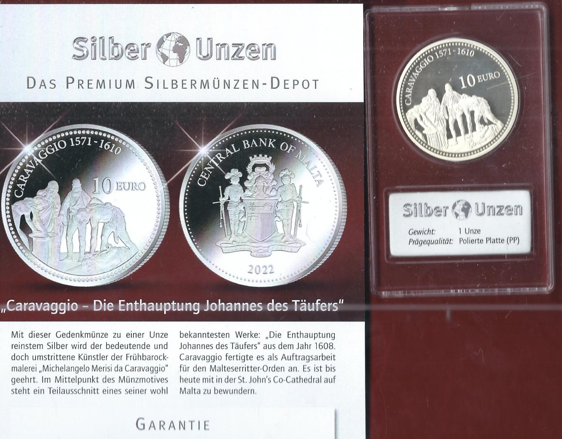  Welt Silberunzen 10 Euro Malta 2022 Proof Münzenankauf Koblenz Frank Maurer AI650   