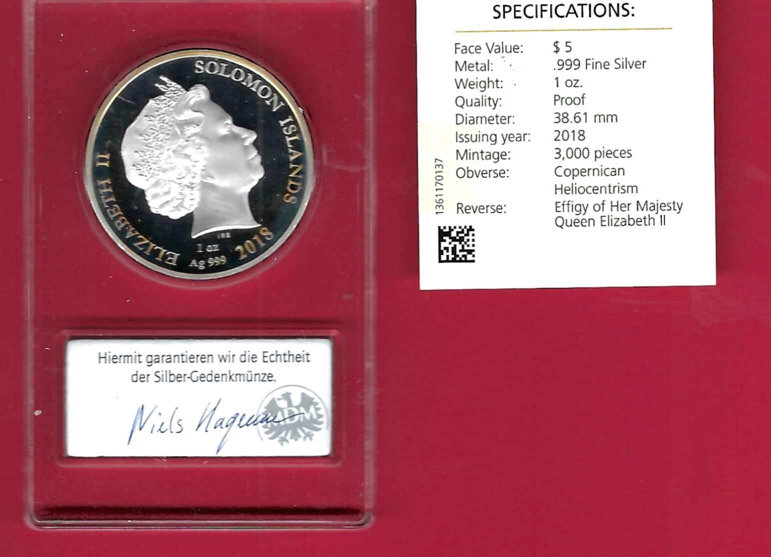  Welt Silberunzen 5 Dollar 2018 Proof Münzenankauf Koblenz Frank Maurer AI216   