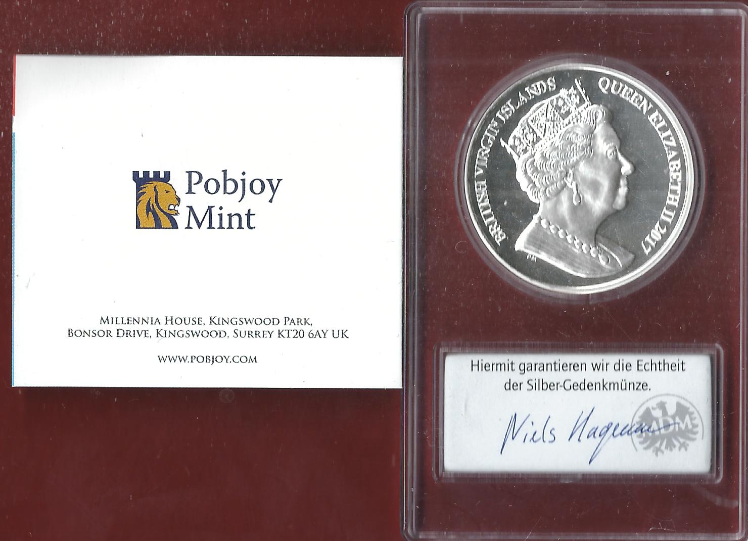 Welt Silberunzen 10 D.B.Virgin Isl. 2017 Proof Münzenankauf Koblenz Frank Maurer AI651   