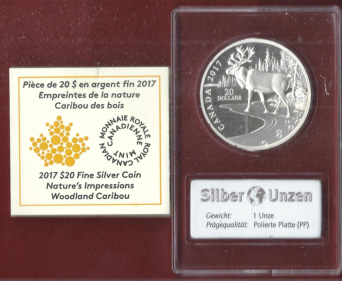  Welt Silberunzen 20 D.Canada 2017 Proof Münzenankauf Koblenz Frank Maurer AI652   