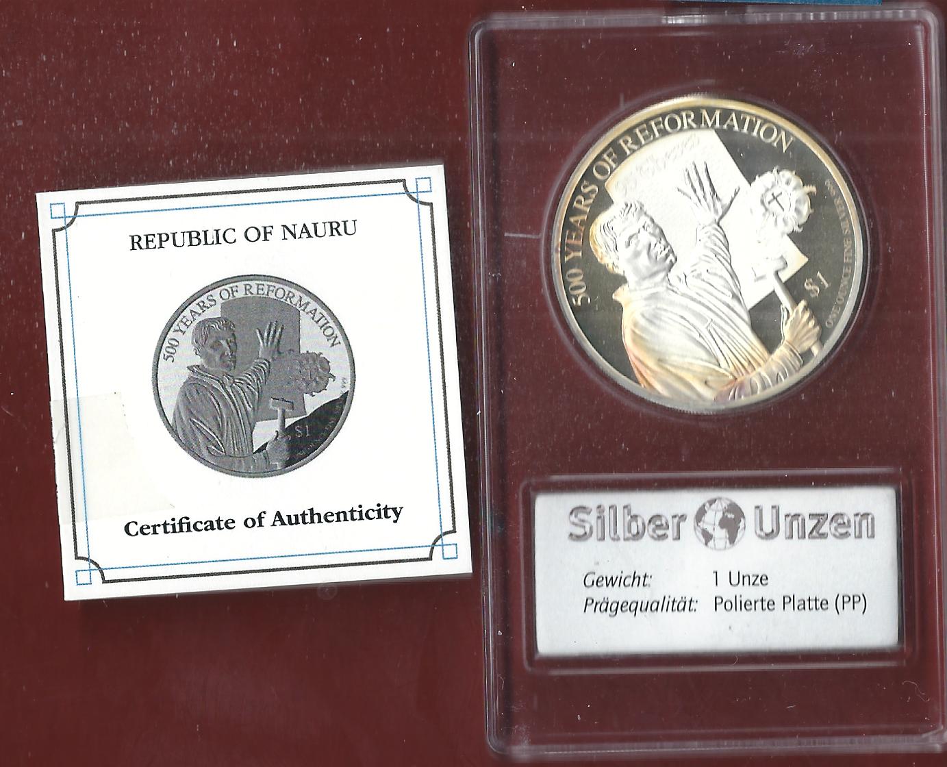  Welt Silberunzen 1 D.Nauru 2017 Proof Münzenankauf Koblenz Frank Maurer AI654   
