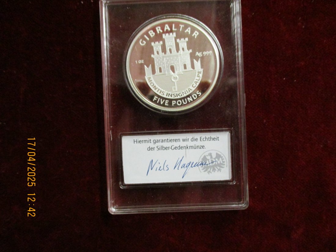  Gibraltar 2019 - 999er Silber - Gewicht: 31,1 Gramm /1101087 - C1   