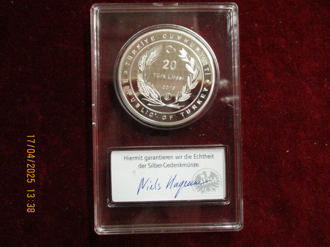 Türkei 20 Lira 2019 - 925er Silber - Gewicht: 1 Unze /1101087 - C2   