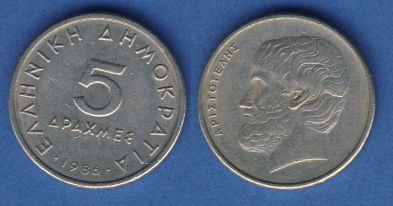  Griechenland 5 Drachmai 1986   