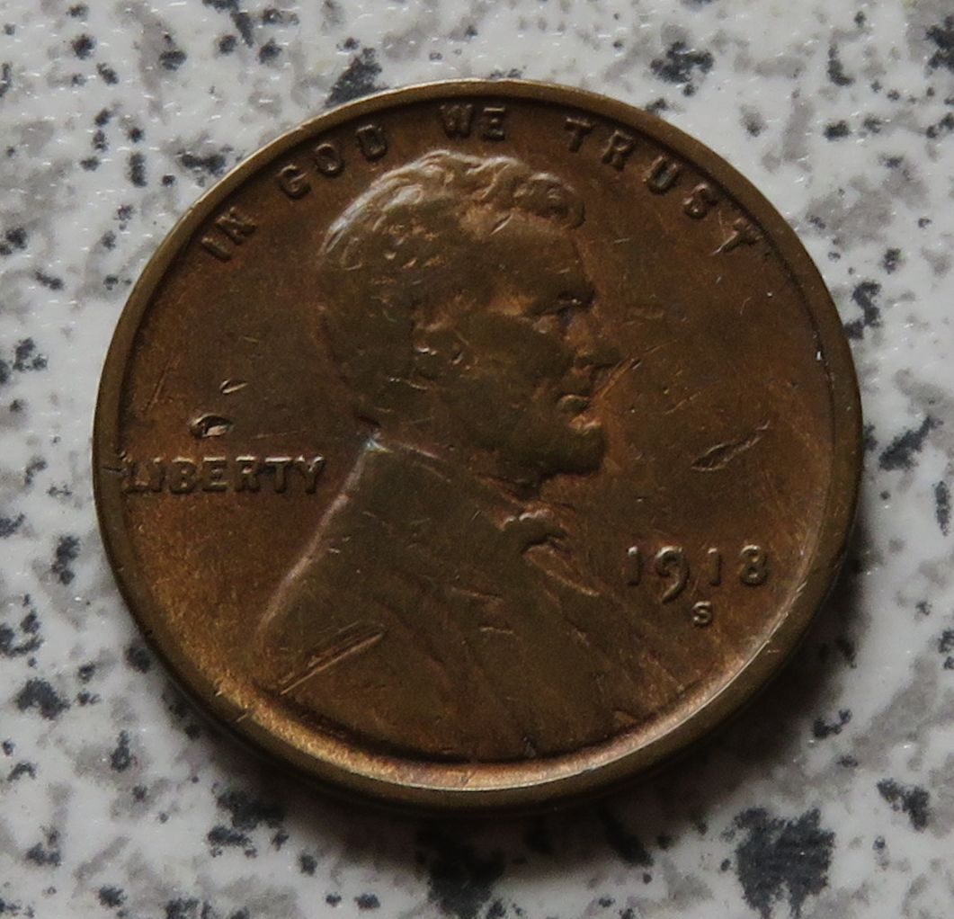  USA Lincoln Cent 1918 S   