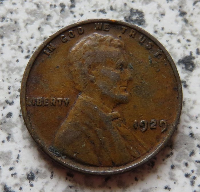  USA Lincoln Cent 1929   