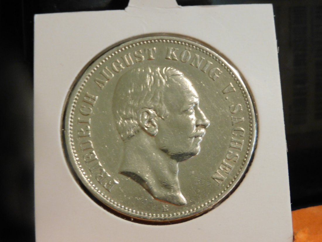 GERMANY 5 MARK 1907 SAXONY.GRADE-PLEASE SEE PHOTOS.