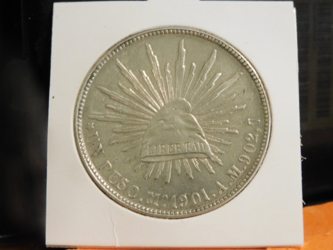 MEXICO 1 PESO 1901 Mo-AM.GRADE-PLEASE SEE PHOTOS.