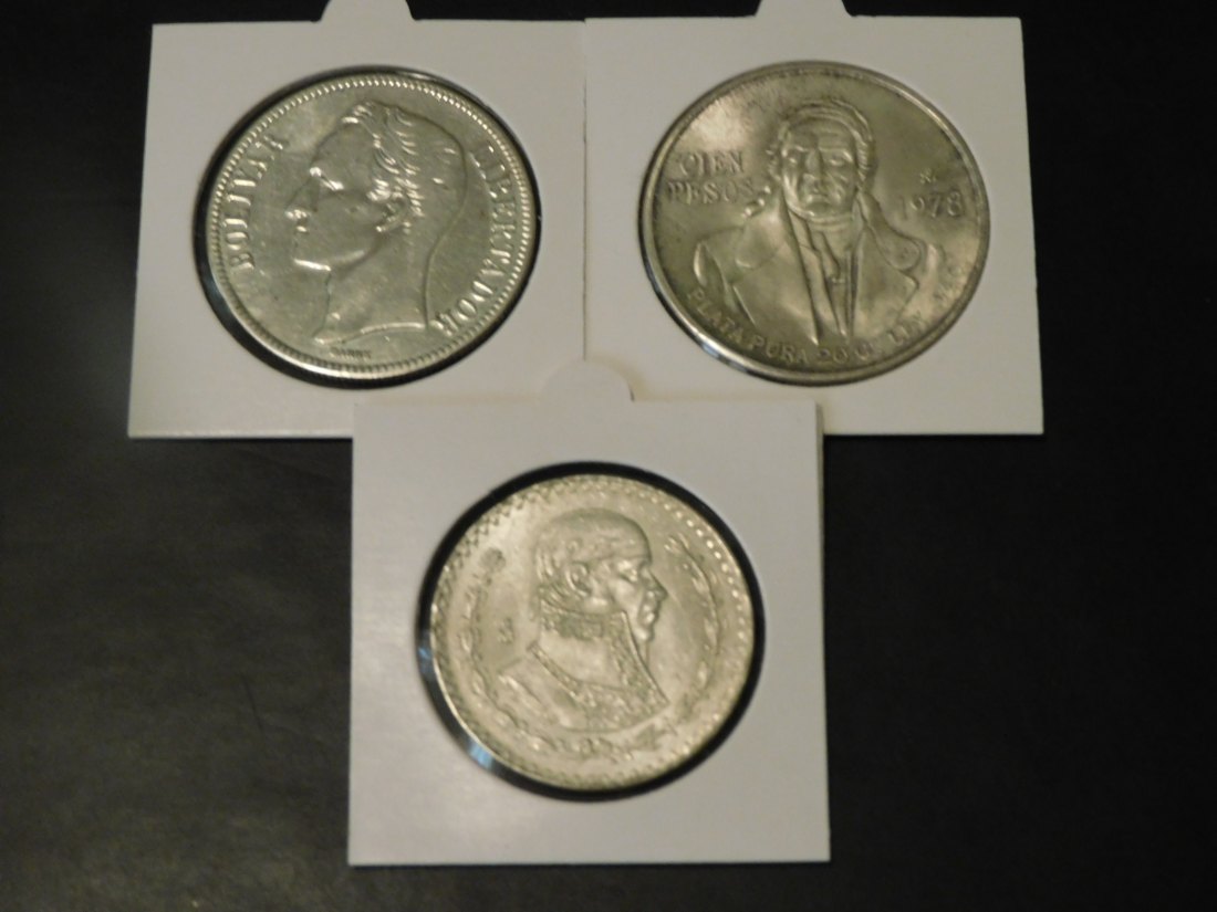 MEXICO-VENEZUELA 1-10 PESOS 1954-78-5 BOLIVARES 1936.GRADE-PLEASE SEE PHOTOS.